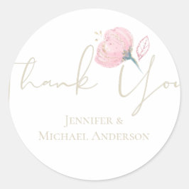 Elegant Roos Gold Modern Wedding Sparkle Ronde Sticker