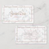 Elegant Roos Gold Moderne marmer Visitekaartje (Voorkant / Achterkant)