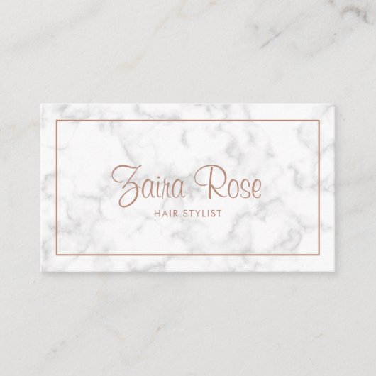 Elegant Roos Gold Moderne marmer Visitekaartje (Voorkant)