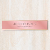 Elegant Roos Gold Moderne persoonlijke Sjabloon Deurbordje (Voorkant)