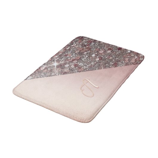 Elegant Roos Gold Monogram Badmat (Gekanteld)