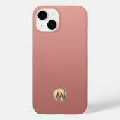 Elegant Roos Gold Monogram Case-Mate iPhone Case (Achterkant)