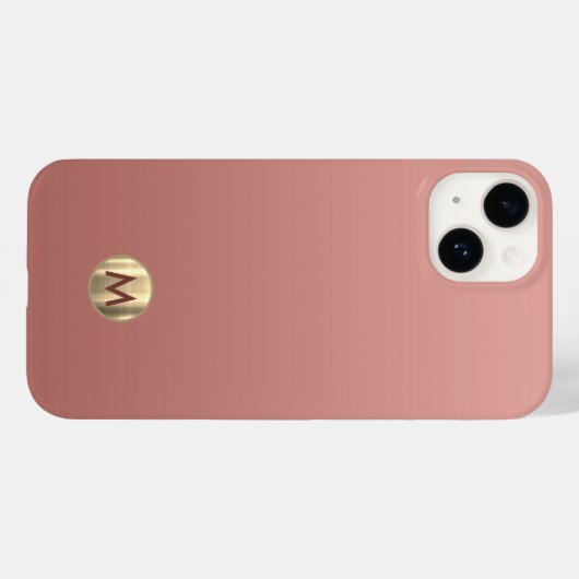 Elegant Roos Gold Monogram Case-Mate iPhone Case (Achterkant (horizontaal))