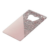 Elegant Roos Gold Monogram Creditkaart Flessenopener (Achterkant Gekanteld)