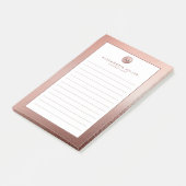 Elegant Roos Gold Monogram, gelijnd Post-it® Notes (Schuin)