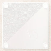 Elegant Roos Gold Monogram Glazen Onderzetter (Achterkant)