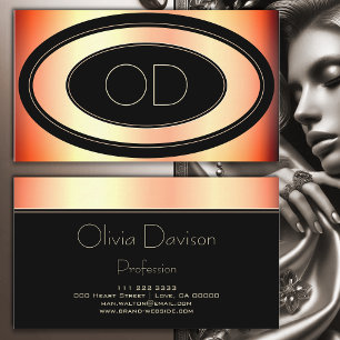 Elegant Roos Gold Monogram Initialen Beauty Mode Visitekaartje