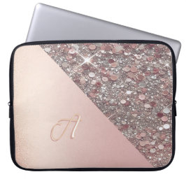 Elegant Roos Gold Monogram Laptop Sleeve