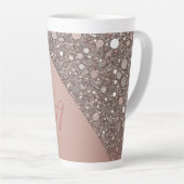 Elegant Roos Gold Monogram Latte Mok (Rechterhoek)