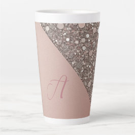 Elegant Roos Gold Monogram Latte Mok
