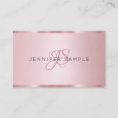 Elegant Roos Gold Monogram Modern Visitekaartje (Voorkant)