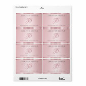 Elegant Roos Gold Monogram Moderne Eenvoudige Sjab Etiket (Full Sheet)