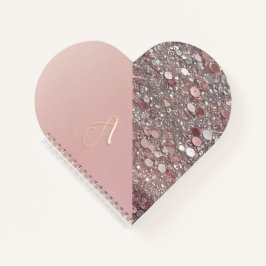 Elegant Roos Gold Monogram Notitieboek