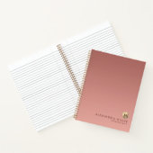 Elegant Roos Gold Monogram Notitieboek (Binnen)