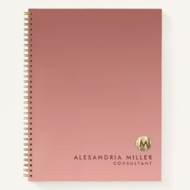 Elegant Roos Gold Monogram Notitieboek