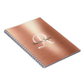 Elegant Roos Gold Monogram Plan Notitieboek (Rechterzijde)