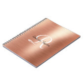 Elegant Roos Gold Monogram Plan Notitieboek (Linkerzijde)