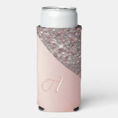 Elegant Roos Gold Monogram Seltzer Blikjeskoeler (Seltzer Voorkant)