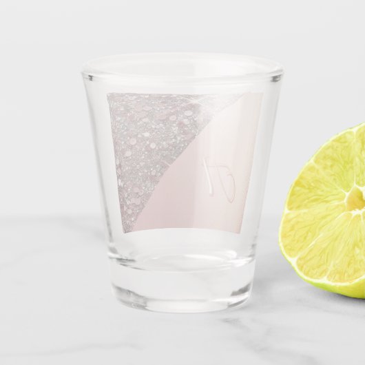 Elegant Roos Gold Monogram Shot Glas (Achterkant)