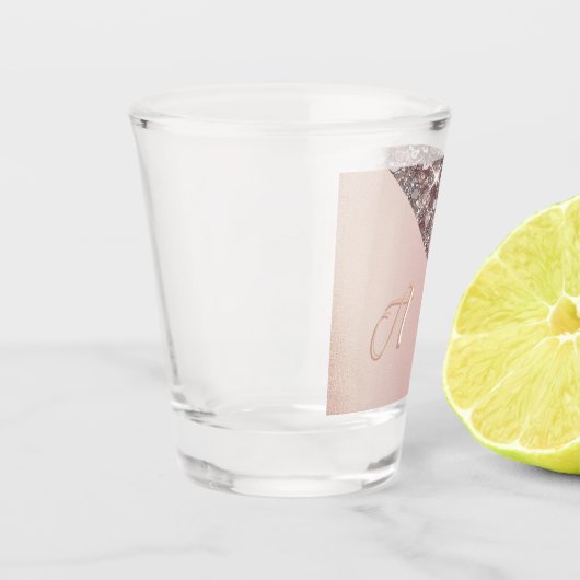Elegant Roos Gold Monogram Shot Glas (Links)