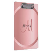 Elegant Roos Gold Monogram Sjabloon Klembord (Rechts)