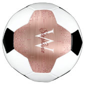 Elegant Roos Gold Monogram Sparkle Voetbal (Gedraaid)
