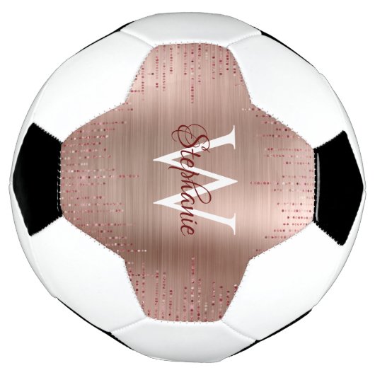 Elegant Roos Gold Monogram Sparkle Voetbal (Gedraaid)