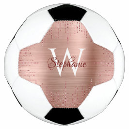 Elegant Roos Gold Monogram Sparkle Voetbal