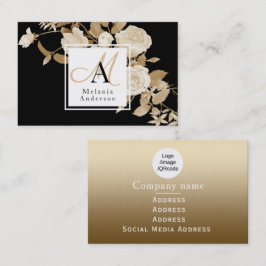 Elegant Roos Gold Monogram Visitekaartje