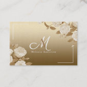 Elegant Roos Gold Monogram Visitekaartje (Voorkant)