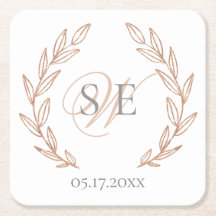 Elegant Roos Gold Monogram Weddenschap