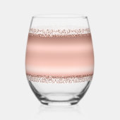 Elegant Roos Gold Monogram Weddenschap Wijnglas Zonder Voet (Achterkant)