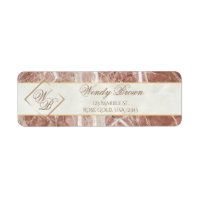 Elegant Roos Gold | Monogram witte marmer