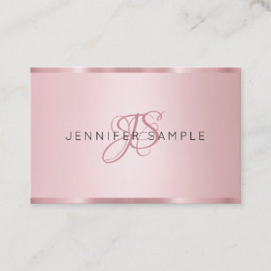 Elegant Roos Gold Monogrammed Modern Visitekaartje
