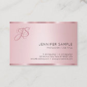 Elegant Roos Gold Monogrammed Modern Visitekaartje (Achterkant)