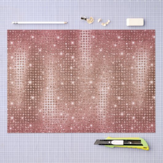 Elegant Roos Gold Mosaic Metallic Glitter Tissuepapier (Craft)