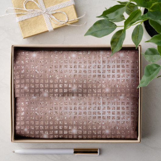 Elegant Roos Gold Mosaic Metallic Glitter Tissuepapier (Geschenk)