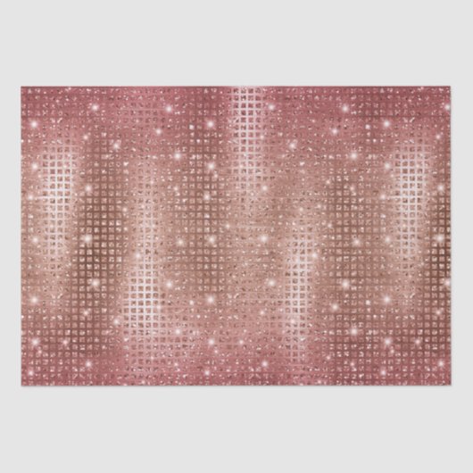 Elegant Roos Gold Mosaic Metallic Glitter Tissuepapier (Voorkant)