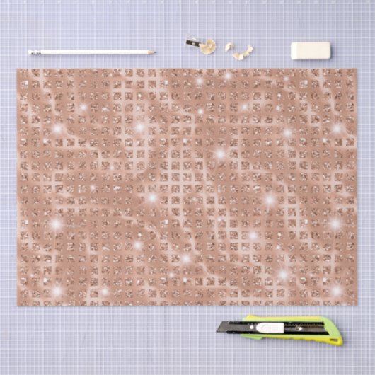 Elegant Roos Gold Mosaic Metallic Glitter Tissuepapier (Craft)