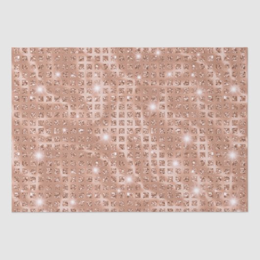 Elegant Roos Gold Mosaic Metallic Glitter Tissuepapier (Voorkant)