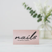 Elegant Roos Gold Nail Technicus Chic Visitekaartje (Staand voorkant)