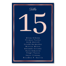 Elegant Roos Gold Navy Luxe bruiloft Kaart