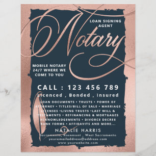 Elegant Roos Gold & Navy Notional Loan Agent Flyer