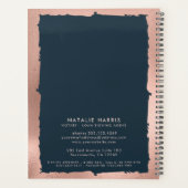 Elegant Roos Gold & Navy Notional Loan Agent  Planner (Achterkant)