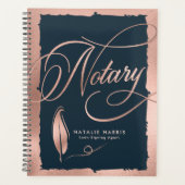 Elegant Roos Gold & Navy Notional Loan Agent  Planner (Voorkant)