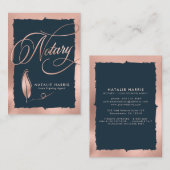Elegant Roos Gold & Navy Notional Loan Agent  Visitekaartje (Voorkant / Achterkant)