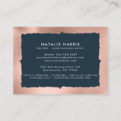 Elegant Roos Gold & Navy Notional Loan Agent Visitekaartje (Achterkant)