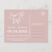 Elegant Roos Gold | Navy Photo Save the Date Aankondigingskaart (Achterkant)