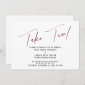 Elegant Roos Gold neemt twee uitgestelde bruiloft  Kaart (Voorkant / Achterkant)