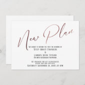 Elegant Roos Gold Nieuw Plan Aankondiging Kaart (Voorkant / Achterkant)